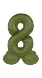 Cijfer 8 Folieballon Staand Olijfgroen 72 cm