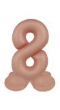 Cijfer 8 Folieballon Staand Vintage Roze 72 cm