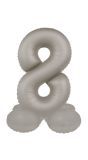 Cijfer 8 Folieballon Staand Zilver 41 cm