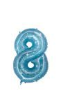 Cijfer 8 Galatic Aqua Folieballon 101cm