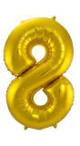 Cijfer 8 Gouden Folieballon 86cm
