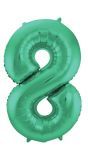 Cijfer 8 Metallic Groen Folieballon 86cm