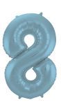 Cijfer 8 Pastel Blauw Folieballon 86cm