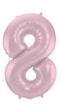Cijfer 8 Pastel Roze Folieballon 86cm