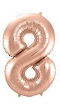 Cijfer 8 Rose Gouden Folieballon 86cm