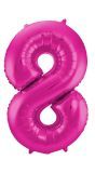 Cijfer 8 Roze Folieballon 86cm