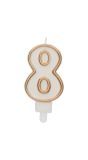 Cijfer 8 Taartkaars Chic Goud 9 cm