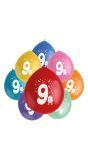 Cijfer 9 Ballonnen set Gekleurd Monsters