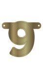 Cijfer 9 Banner Metallic Goud