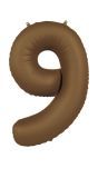 Cijfer 9 Folieballon Bruin 86 cm