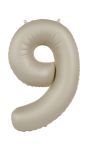 Cijfer 9 Folieballon Crème Wit 86 cm