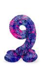 Cijfer 9 Paarse Paint Splash Staande Folieballon