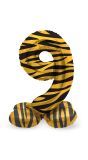Cijfer 9 Tiger Chic Staande Folieballon