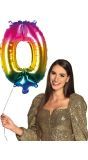 Cijferballon 0 Regenboog