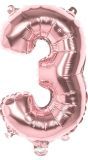 Cijferballon 3 Rosegoud