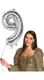 Cijferballon 9 Zilver