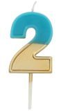 Cijferkaars 2 Fade Blauw Goud