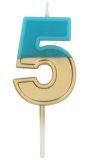 Cijferkaars 5 Fade Blauw Goud