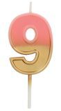 Cijferkaars 9 Roze/Goud