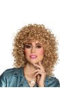 Club 80's Krullen Pruik Blond