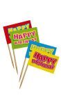 Cocktail Prikkers Happy Birthday 24 Stuks