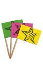 Cocktail Prikkers Neon Vlaggetjes 36 Stuks