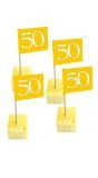 Cocktail Prikkers Vlag 50 Jaar Goud 50 Stuks
