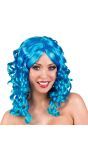 Cocktail Pruik Neon Blauw