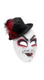 Commedia Dell'arte Clown Masker Bloed met Hoed