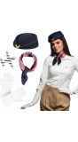 Complete Stewardess Accessoireset 4-Delig