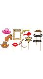 Cowboy Photobooth Accessoires Set
