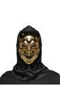 Crazy Killer Gouden Gezichtsmasker met Kap Halloween