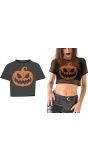 Crop Top Net Shirt Pompoen Halloween