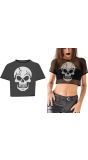 Crop Top Net Shirt Skelet Halloween