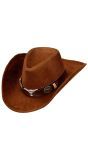 Dallas Suede Look Cowboyhoed Bruin