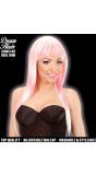 Dames Pruik Roze Wit