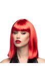 Dance Pruik Neon Rood