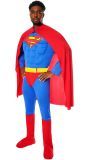 Deluxe Superman Gespierd Kostuum met Cape