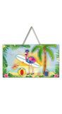 Deurbord Hawaii Neon Flamingo