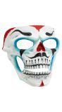 Dia De Los Muertos Clown Schedel Masker Wit