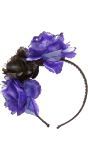 Dia De Los Muertos Hoofdband met Paars-Zwarte Rozen