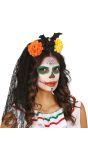Dia De Los Muertos Hoofdband met Sluier en Vleermuis
