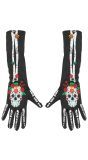 Dia De Los Muertos Lange Handschoenen