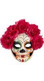 Dia De Los Muertos Masker met Rode Rozen