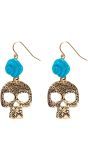 Dia De Los Muertos Oorbellen Blauw Goud