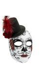 Dia De Los Muertos Wit Masker met Hoed
