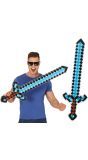 Diamant Zwaard Minecraft Opblaasbaar 90cm