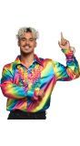 Disco Party Blouse Heren Regenboogkleurig