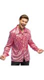 Disco Shirt Roze Heren 70s