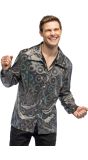Disco Shirt Zilver Heren 70s